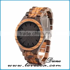 Top Genuine Natural Leather Luxury Wooden Hand Watch Men thumbnail-5