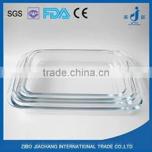 Rectangle Transparent Glass Baking Dish Plate for Kitchen thumbnail-1