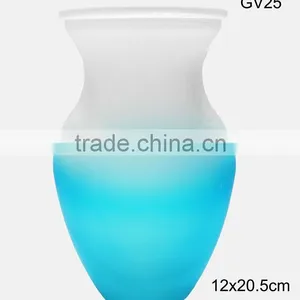Transparent Red and Blue Decorative Glass Vase thumbnail-2