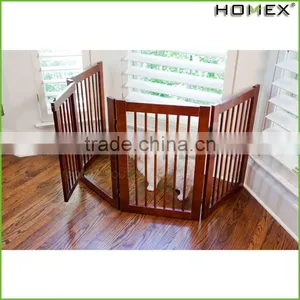 Wood Foldable Dog Fence Wood Pet Gate Homex_BSCI Factory thumbnail-1