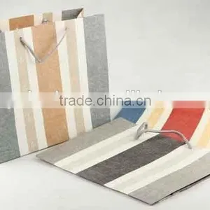Printed Foldable Gift Bag With Stripe Patterns/ Shopping Paper Bag thumbnail-1