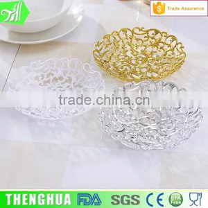 Gold Fruit Plate Decorative Indian Serving Tray thumbnail-2