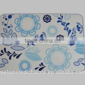 Melamine Blue Flowers Cutting Board thumbnail-1