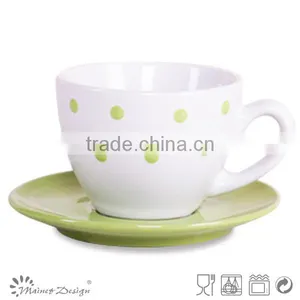 Color Glaze Stoneware Ceramic Cheap Cup and Saucers thumbnail-5