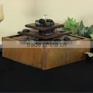 Cascading Pyramid Copper Tabletop Fountain thumbnail-2