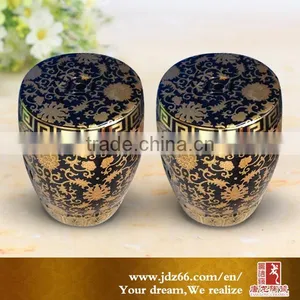 2016 Jingdezhen Black and Gold Stool Porcelain thumbnail-1