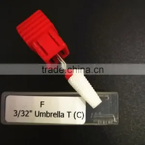 White Ceramic Nail Drill Bits 3/32" Medium for Electric Nail Art Machine thumbnail-2