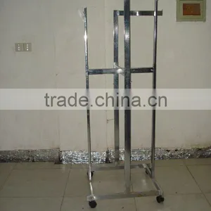 Metal Folding Portable Clothes Display Hanger Rack thumbnail-1