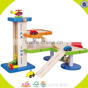 Wholesale Fashionable Children Wooden Parking Lot Toy Funny Wooden Parking Lot Toy Role Play Wooden Parking Lot Toy W04B021 thumbnail-2