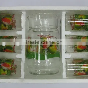 JK011 7pcs Glass Drinking Set With Printing thumbnail-1