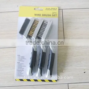 3PC Wire Brush Set (Nylon , Brass & Stainless Steel) thumbnail-3