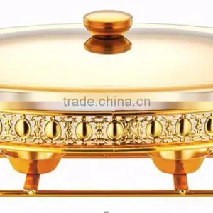 3Liter Small Gold & Silver Chafing Dish Luxury Chafing Dish Oval Chafing Dish thumbnail-6
