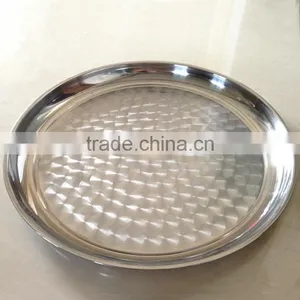 10" Decoration Custom Serving Tray Fashion Stainless Steel Plate Fruit Plate thumbnail-3