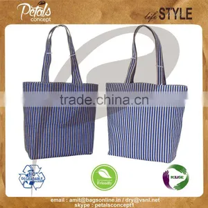 Stripe Print Reversible Grocery Bag thumbnail-1