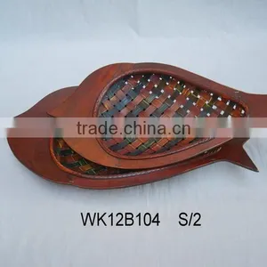 Leaf Round Bamboo Plates in Various Shape Bamboo Decoration thumbnail-5