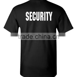 Pre-Shrunk 100% Cotton Short Sleeves Silk Printing T Shirt Black Security Guard Uniforms For Men thumbnail-3