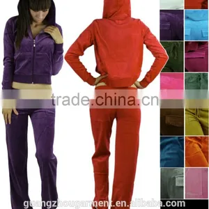 Comfy Soft Plush Velour Suit Hoodie Sweat Set Tracksuit thumbnail-1