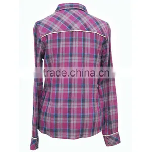 New Popular 2016 Women Shirt Latest Long Sleeve Fit Plaid Cotton Shirt Summer Spring Fall Fashion Grid Shirt thumbnail-2