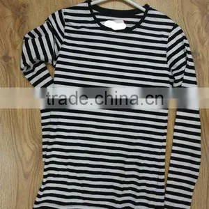 High Quality Yarn Dyed Cotton Long Sleeve T-shirt thumbnail-1