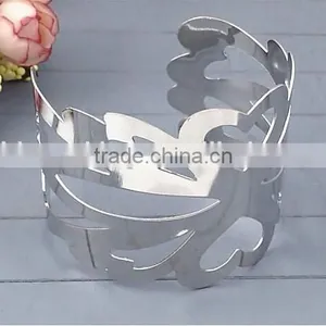 Elegant Metal Floral Bracelet Bangles, Silver Charm Hollow Flower Bangle Vners Jewelry thumbnail-2