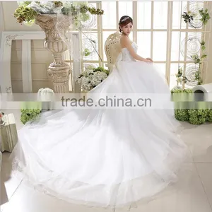 Manufacturers Wholesale Shiny Bride Wedding Dress 2016 New Puff Skirt Thin Towel Large Net Tailgate Harness thumbnail-2