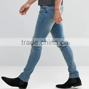 2017 Euro Fashion Denim Mens Jeans Made in China Motor Motorcycle Skinny Biker Jeans. thumbnail-2