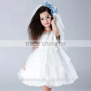 2017 Santi Kids Angel Dress White Flowers Princess Baby Girl Summer Dress thumbnail-2