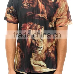 Lion King Sublimation T-shirt, 100% Polyester Sublimation T-shirt, Cheap Full Sublimation Tee thumbnail-1