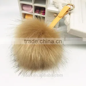 10cm Fur Keychain Quality Plush Ball Llaveros Chaveiro Faux Fur Fashion Cute Metal Key Chain for Women Bag Ring Wholesale Price thumbnail-6