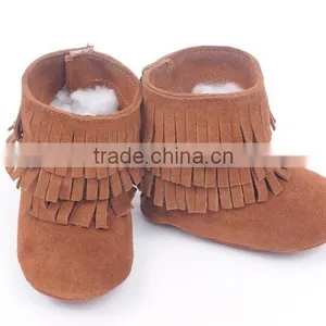 Fringed Genuine Leather Suede Baby Boots thumbnail-1