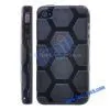 Hexagon Stereo Sense TPU Case Cover for IPhone 4S (Black) thumbnail-1