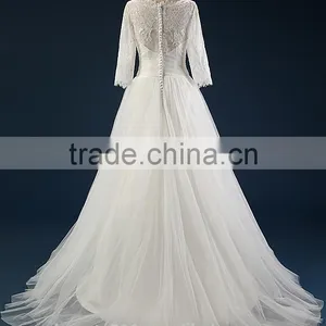 Wedding Sexy Sweetheart Lace Mermaid Wedding Bridal Dress for Bride Strapless Three-Quarter Sleeve Bridal Gowns AS43201 thumbnail-3