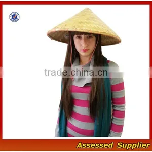 ZT45 Wholesale India Coolie Straw Hat Cheap 100% Bamboo Unisex Sun Straw Hat for Sale thumbnail-5