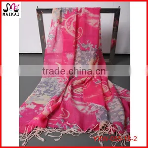 Latest Fashion Floral and Animal Printing Wool Scarf New Design thumbnail-1