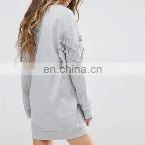 Autumn Women Sweater Pullover Fringe Top Coat Long Sleeve Hoodie Sweatshirt thumbnail-3