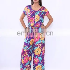 Women Western Printed Cotton Designer Multi Color Jumpsuit Manufacturer in India thumbnail-1