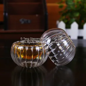 Wholesale Factory Directly Pumpkin 50ml Glass Cup, Drinking Glasses, Double Wall Mini Glass thumbnail-1
