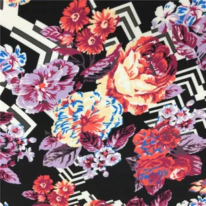 China Wholesale New Fashion Custom Digital Printed Bulk Polyester Fabric For Dress thumbnail-5