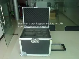 Black Rolling Flight Case Aluminum Trolley With Fire-proof Plate thumbnail-1
