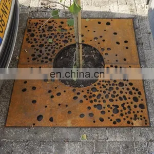 Corten Steel Tree Grate Corten Steel Tree Grille thumbnail-2