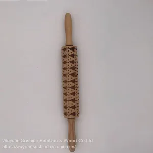 Wooden Rolling Pin,Made of Beech Wood,with Laser Printing thumbnail-5