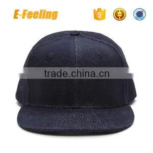 High Quality Plain Denim Snapback Hat Blank Jean Snapback Cap thumbnail-4