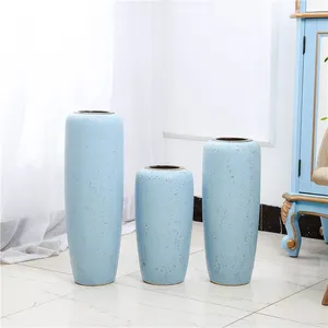 Nordic Fresh Hand Made Large Blue Ceramic Vase For Hotel Office Home Decor thumbnail-1