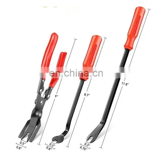 4pcs Red Color Auto Car Radio Door Clip Panel Trim Dash Audio Removal Installer Pry Tool Kit Car Panel Removal Tool thumbnail-3