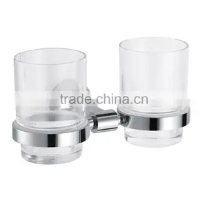 Stainless Steel Bathroom Toothbrush Holder Cup Holder Double Tumbler Holder thumbnail-1