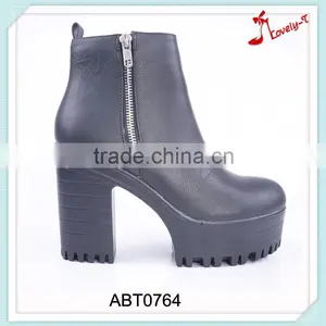Fashion Western High Ankle Military Quality Double Zipper Dance Boots With High Platform thumbnail-1