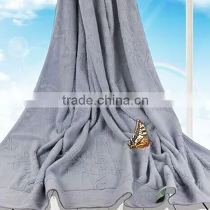 150*200CM 80%bamboo20%cotton Jacquard Pure Blanket Super Terry Towel Canabe Customized thumbnail-2