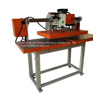 Embroidery Under Heating Double Station Glue Press Pneumatic Small Glue Stripping Machine Garment Pneumatic Heat Press Machine thumbnail-5