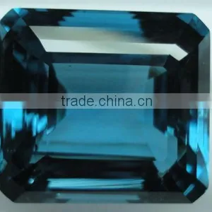London Blue Topaz Square Cut Gems Calibrated Rose Cut Fine Cabochon thumbnail-1