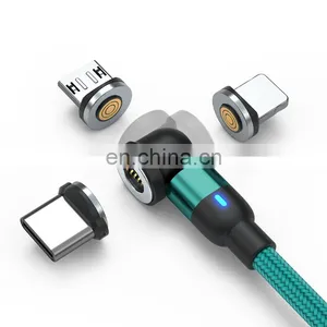 Wholesale USB 3 in 1 540 Degree Fast Charging Micro Type C Data Transfer Cable 3 in 1 Magnetic Charging Cable thumbnail-1